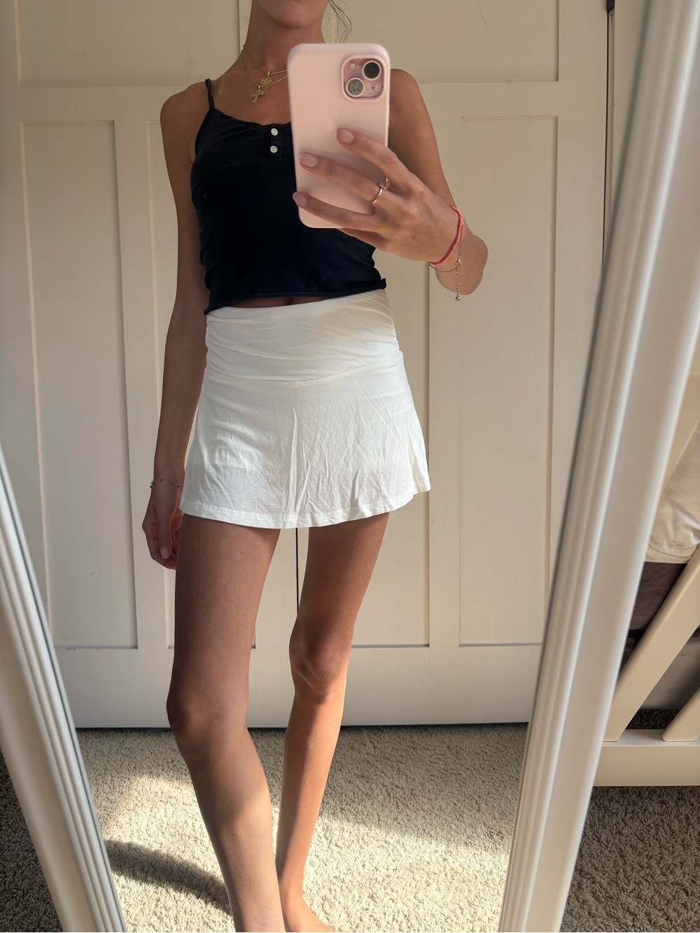 Tiger Mist Cream/White Mini Skirt